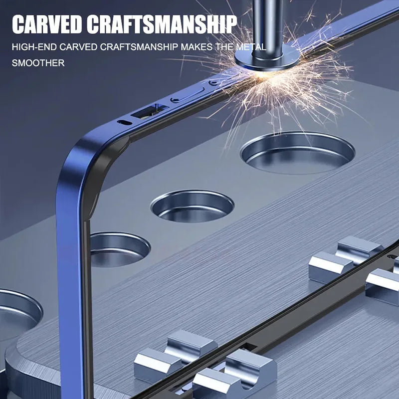 Hybrid Aluminum & Silicone Bumper Case for iPhone 15, 16 & 17 - Cooling Heat Dissipation Design