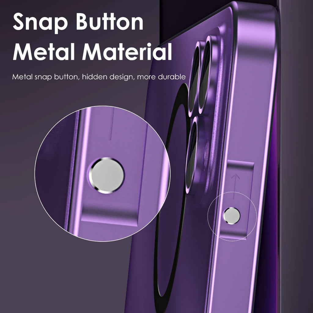 Aluminum Magnetic Bumper Case for iPhone 15, 16 & 17 - Integrated Lens Protection & MagSafe
