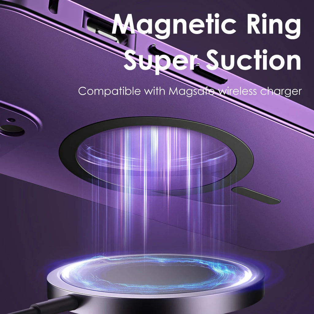 Aluminum Magnetic Bumper Case for iPhone 15, 16 & 17 - Integrated Lens Protection & MagSafe