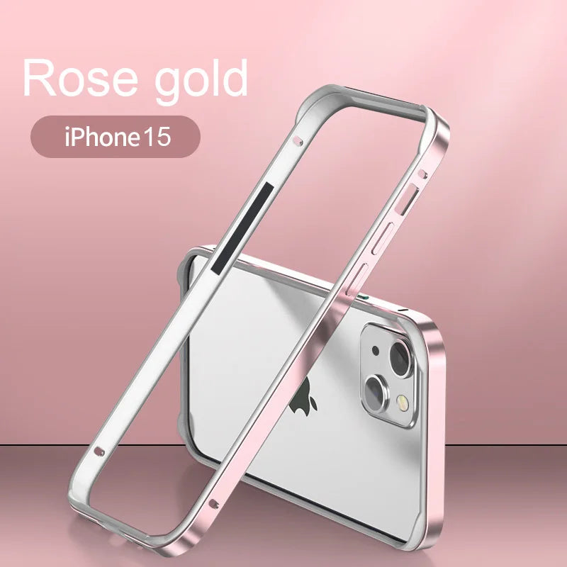 Hybrid Aluminum & Silicone Bumper Case for iPhone 15, 16 & 17 - Cooling Heat Dissipation Design