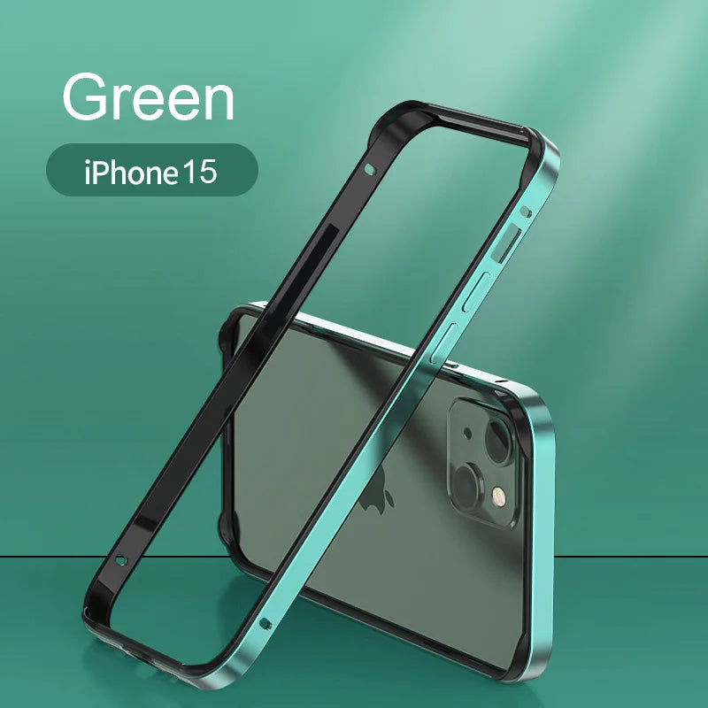 Hybrid Aluminum & Silicone Bumper Case for iPhone 15, 16 & 17 - Cooling Heat Dissipation Design