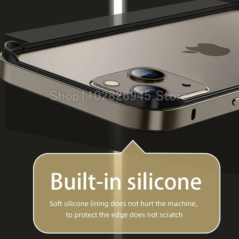 Hybrid Aluminum & Silicone Bumper Case for iPhone 15, 16 & 17 - Cooling Heat Dissipation Design