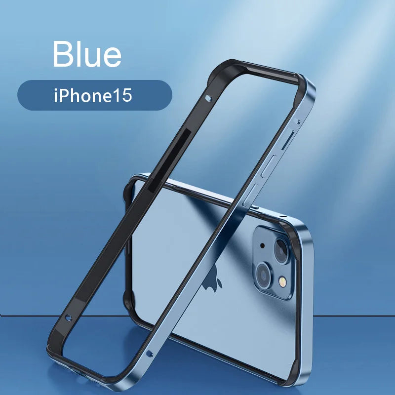 Hybrid Aluminum & Silicone Bumper Case for iPhone 15, 16 & 17 - Cooling Heat Dissipation Design