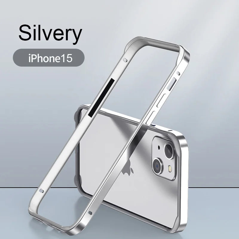Hybrid Aluminum & Silicone Bumper Case for iPhone 15, 16 & 17 - Cooling Heat Dissipation Design
