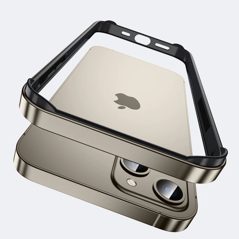 Hybrid Aluminum & Silicone Bumper Case for iPhone 15, 16 & 17 - Cooling Heat Dissipation Design