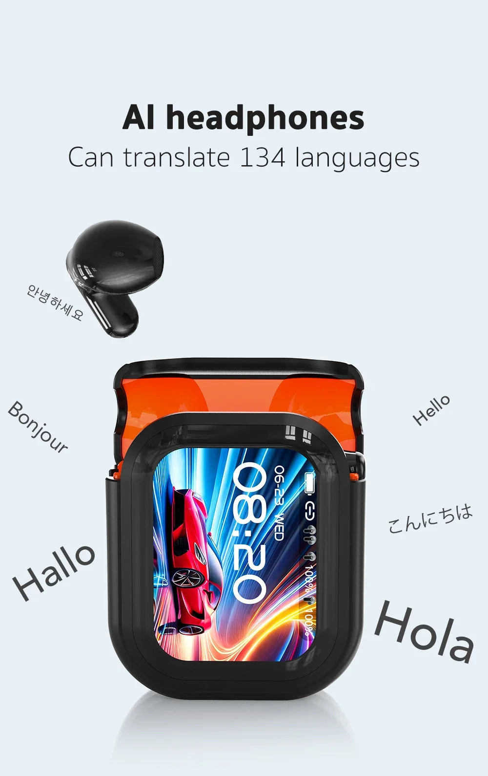 Smart Touchscreen TWS Earbuds with ANC & Real-Time AI Translation - Wireless Bluetooth Headphones