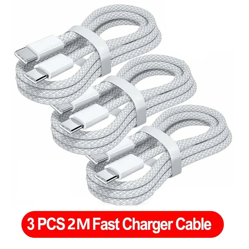 120W PD Fast Charging USB-C to USB-C Cable - High-Speed Data Sync for iPhone 15/16/17 Series (1M/2M)