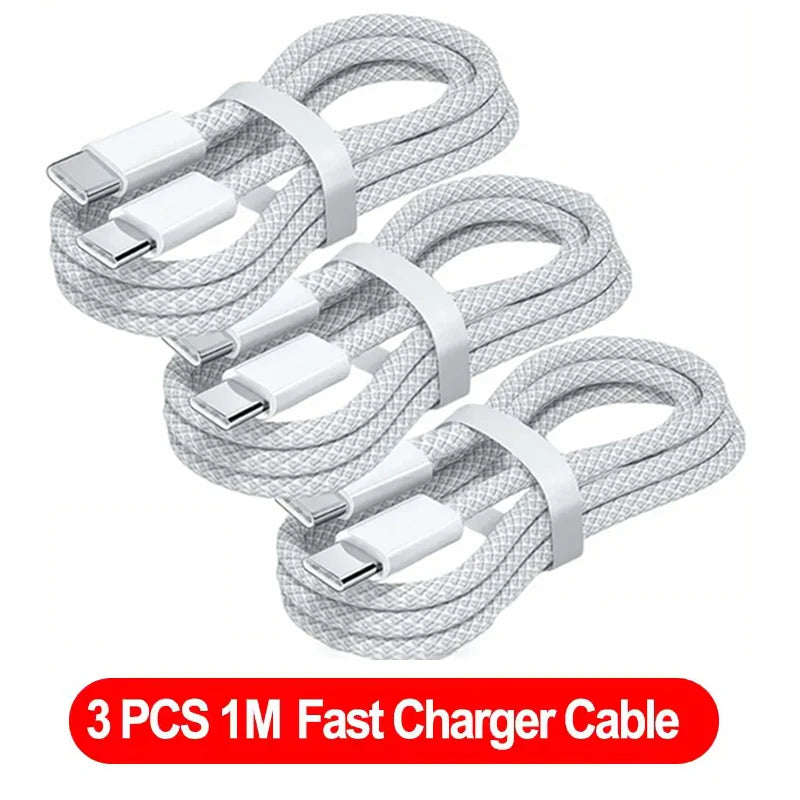 120W PD Fast Charging USB-C to USB-C Cable - High-Speed Data Sync for iPhone 15/16/17 Series (1M/2M)