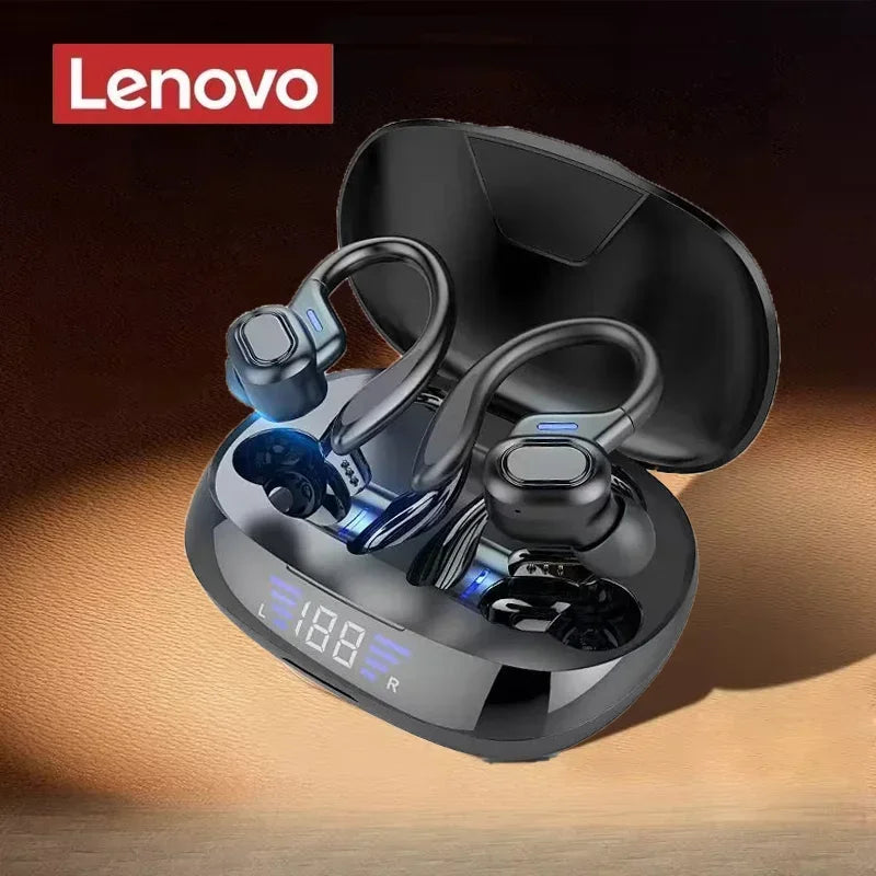 Lenovo Sports Wireless Earhooks Headphones - Bluetooth 5.3 Waterproof Earphones with Noise Reduction