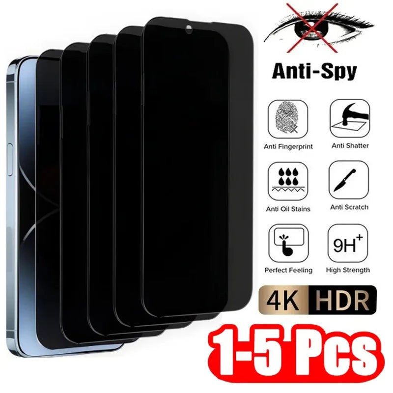 Premium Anti-Peep Privacy Tempered Glass (1-5 Pcs Pack) for iPhone