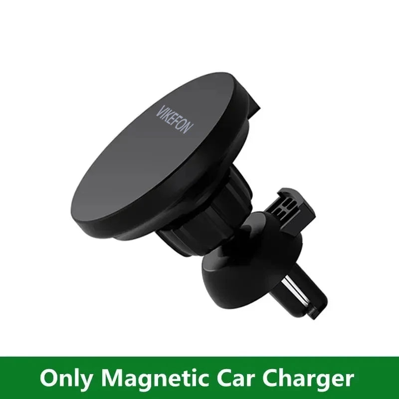 Magnetic Wireless Car Charger + MagSafe Ring Kit - Air Vent Phone Holder for iPhone 15/16/17 Series