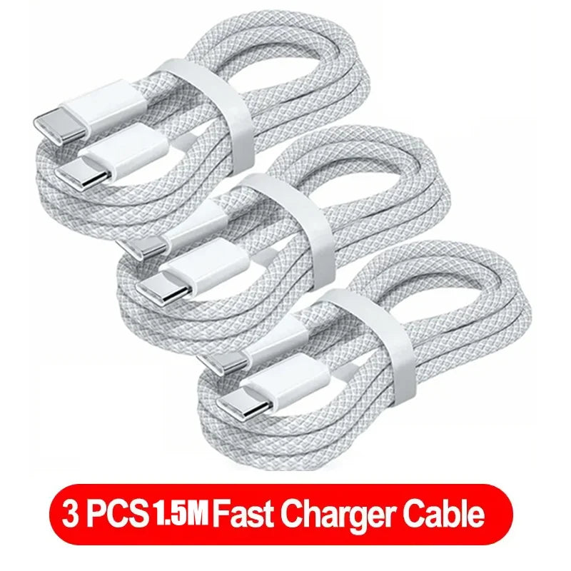 120W PD Fast Charging USB-C to USB-C Cable - High-Speed Data Sync for iPhone 15/16/17 Series (1M/2M)