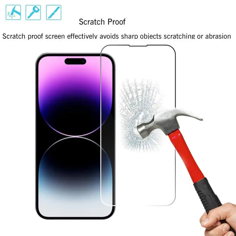 Premium Tempered Glass Screen Protector for iPhone Series (14 Pro to 17 Pro Max)