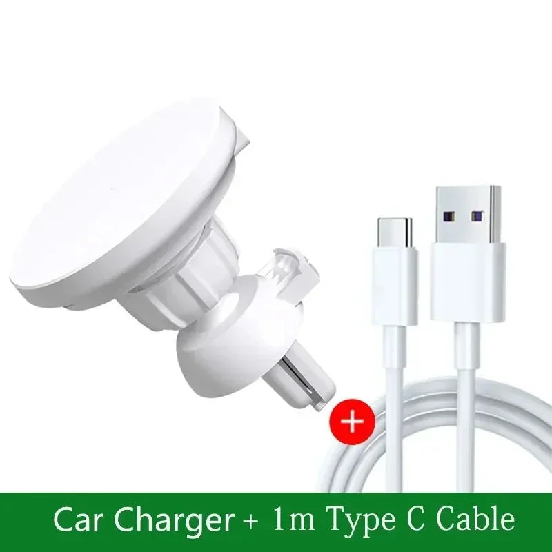 Magnetic Wireless Car Charger + MagSafe Ring Kit - Air Vent Phone Holder for iPhone 15/16/17 Series