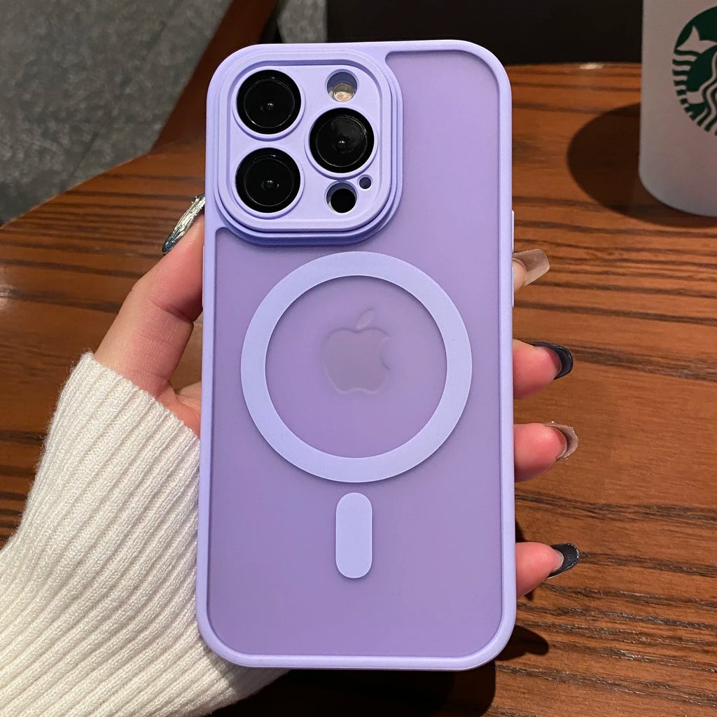 Luxury Matte Shockproof Magnetic Case for iPhone 16 & 15 Series - MagSafe Compatible