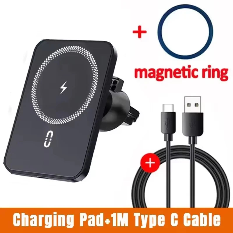 Magnetic Wireless Car Charger with MagSafe - Air Vent Phone Mount for iPhone 15/16/17 Series