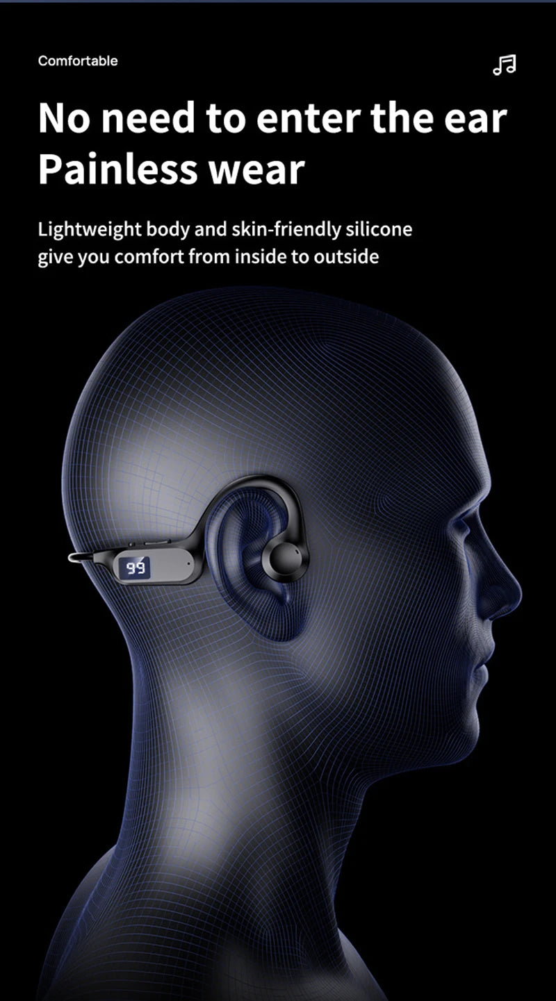 X7 Bone Conduction Swimming Headphones - Waterproof Wireless Sports Earbuds with Mic