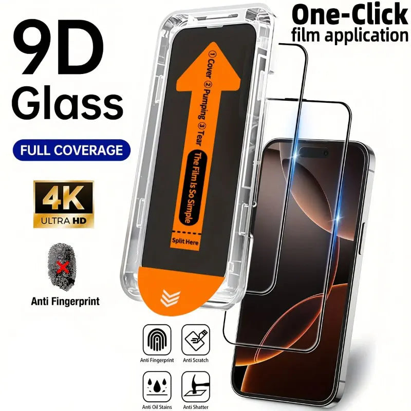 Dust-Free Privacy Tempered Glass Screen Protector for iPhone (17, 16 & 15 Series)