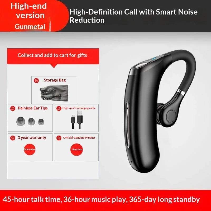 2025 Version Single Wireless Bluetooth Earphone – IPX7 Waterproof Sports & Driving Headset