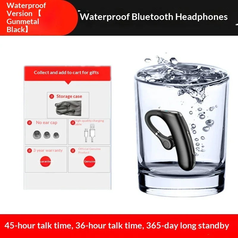 2025 Version Single Wireless Bluetooth Earphone – IPX7 Waterproof Sports & Driving Headset