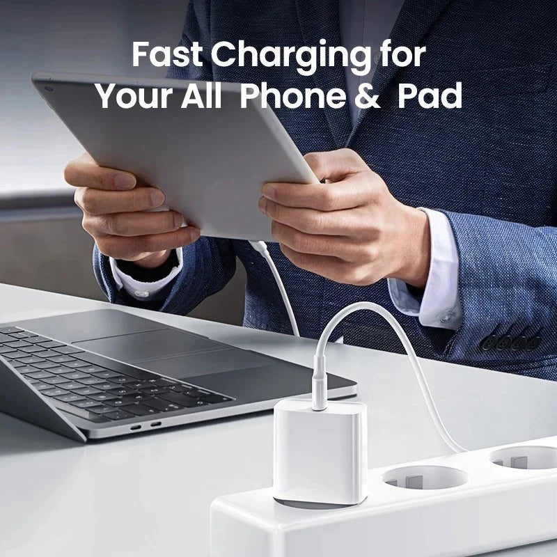 40W PD USB-C Fast Wall Charger Adapter for iPhone 15/16/17 Pro Max & iPad