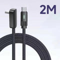 100W L-Shape Type-C to Type-C Flat Fast Charging Cable - Compatible with iPhone 15/16/17, Huawei, OPPO, Honor