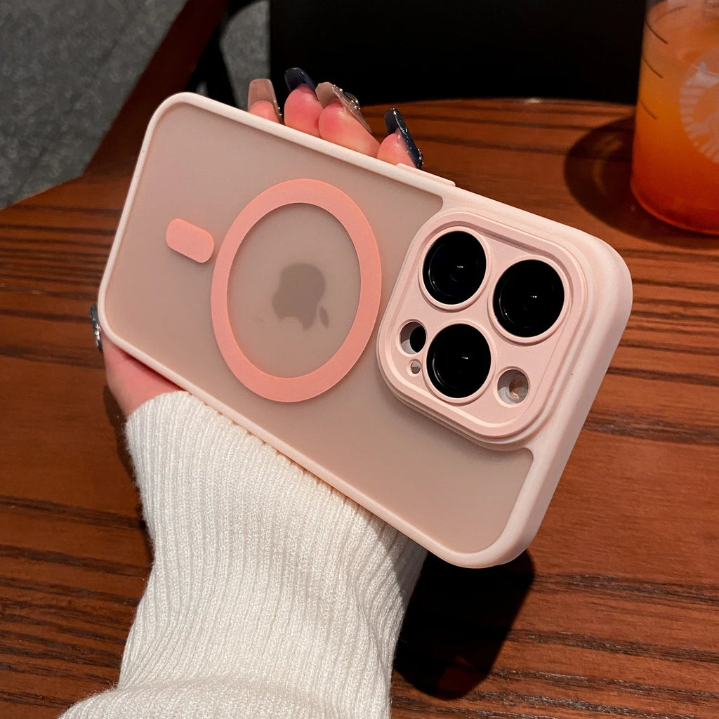 Luxury Matte Shockproof Magnetic Case for iPhone 16 & 15 Series - MagSafe Compatible