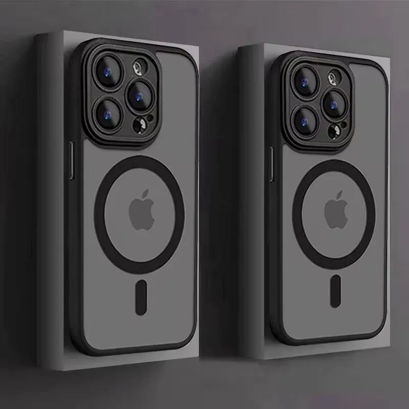Luxury Matte Shockproof Magnetic Case for iPhone 16 & 15 Series - MagSafe Compatible