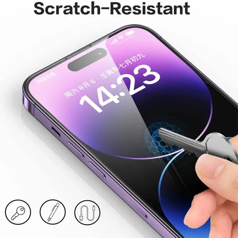 Premium Tempered Glass Screen Protector for iPhone Series (14 Pro to 17 Pro Max)