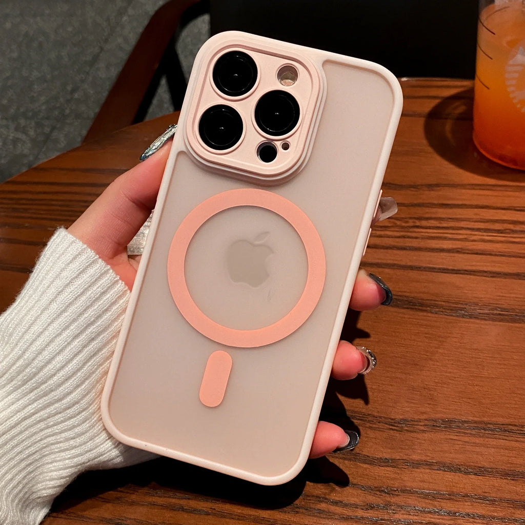 Luxury Matte Shockproof Magnetic Case for iPhone 16 & 15 Series - MagSafe Compatible