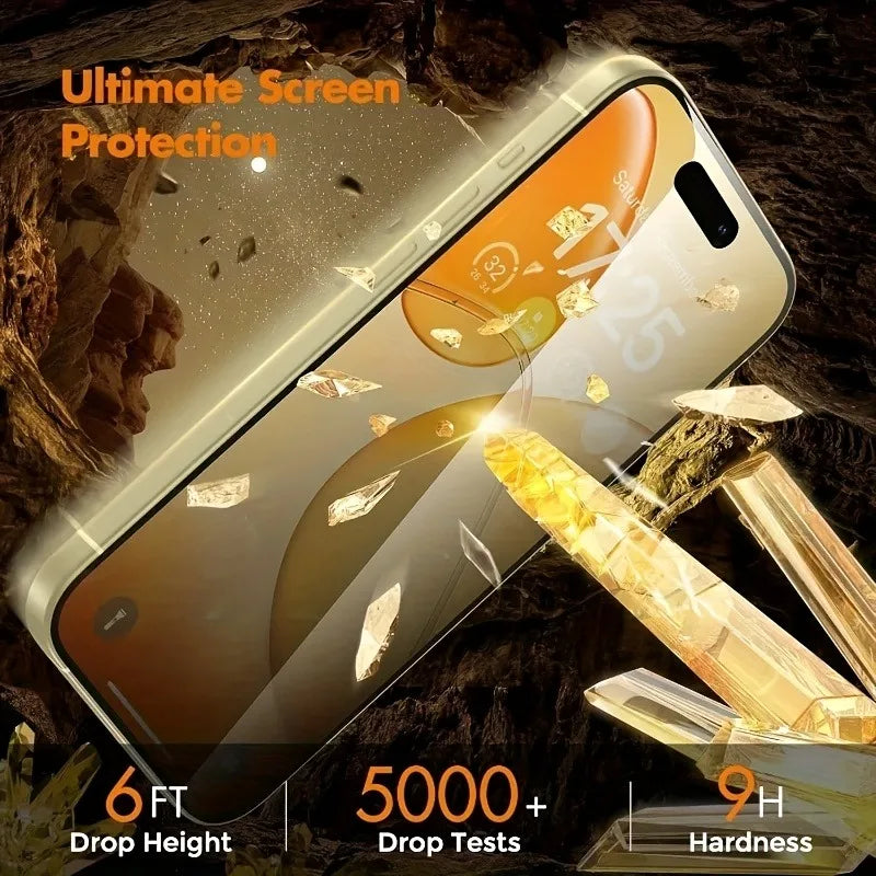 Premium 3-Pack Full Coverage Privacy Tempered Glass for iPhone