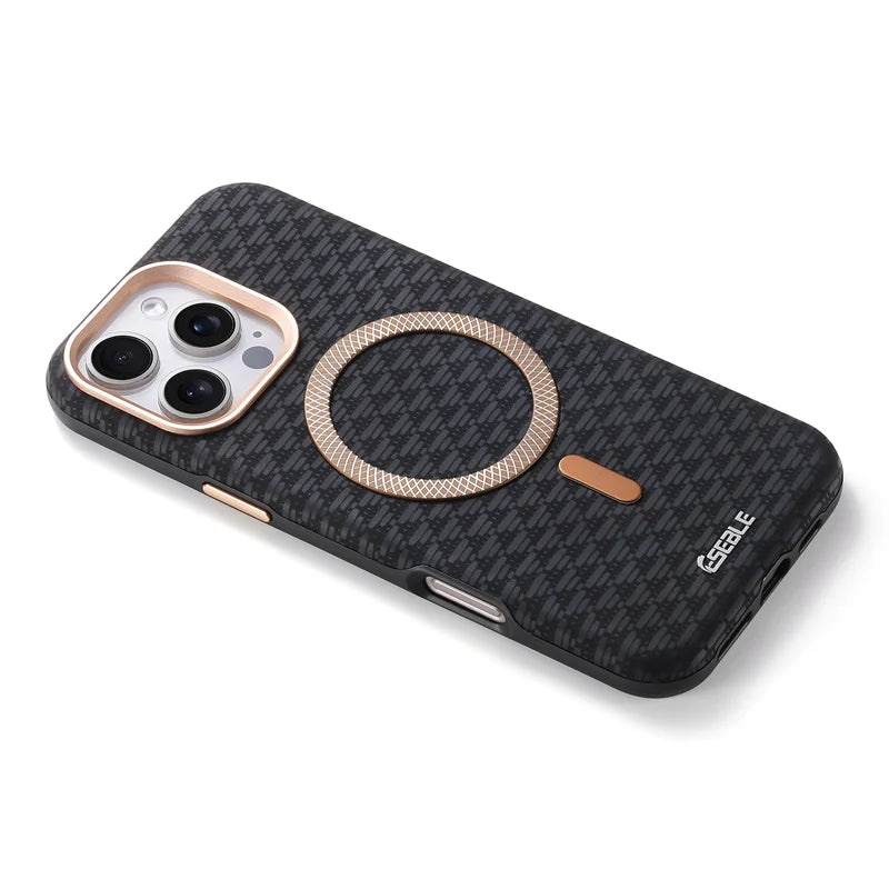 Premium Carbon Fiber Leather MagSafe Case for iPhone 15, 16 & 17 Series