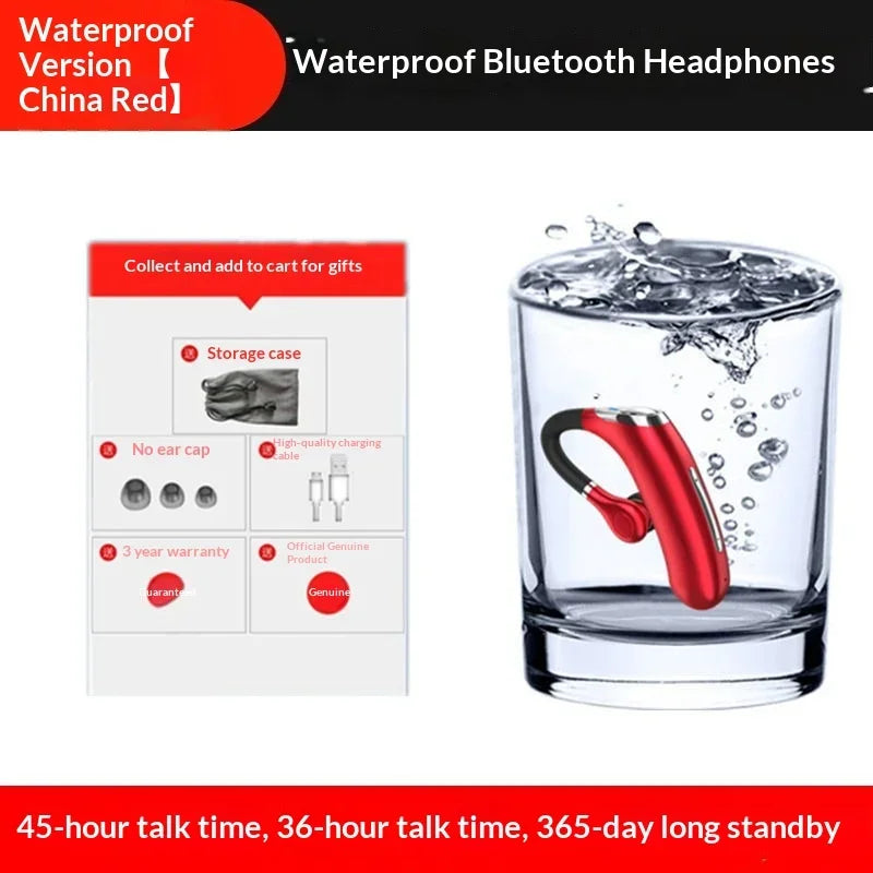 2025 Version Single Wireless Bluetooth Earphone – IPX7 Waterproof Sports & Driving Headset