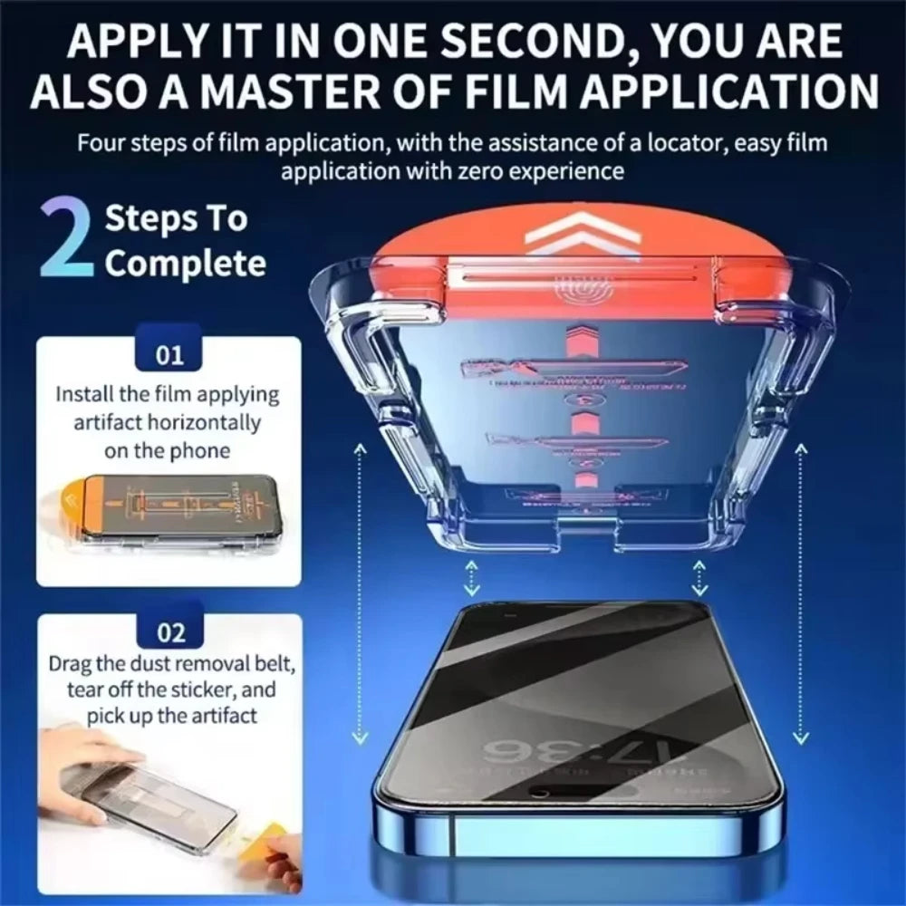 Premium 3-Pack Dust-Free Privacy Tempered Glass for iPhone Series