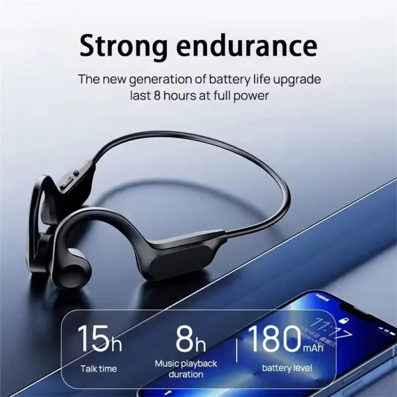 X7 Bone Conduction Swimming Headphones - Waterproof Wireless Sports Earbuds with Mic