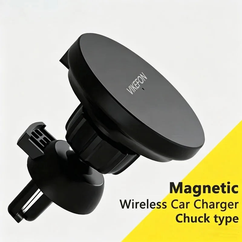 Magnetic Wireless Car Charger + MagSafe Ring Kit - Air Vent Phone Holder for iPhone 15/16/17 Series