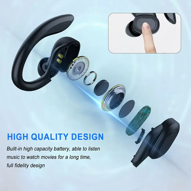 Lenovo Sports Wireless Earhooks Headphones - Bluetooth 5.3 Waterproof Earphones with Noise Reduction