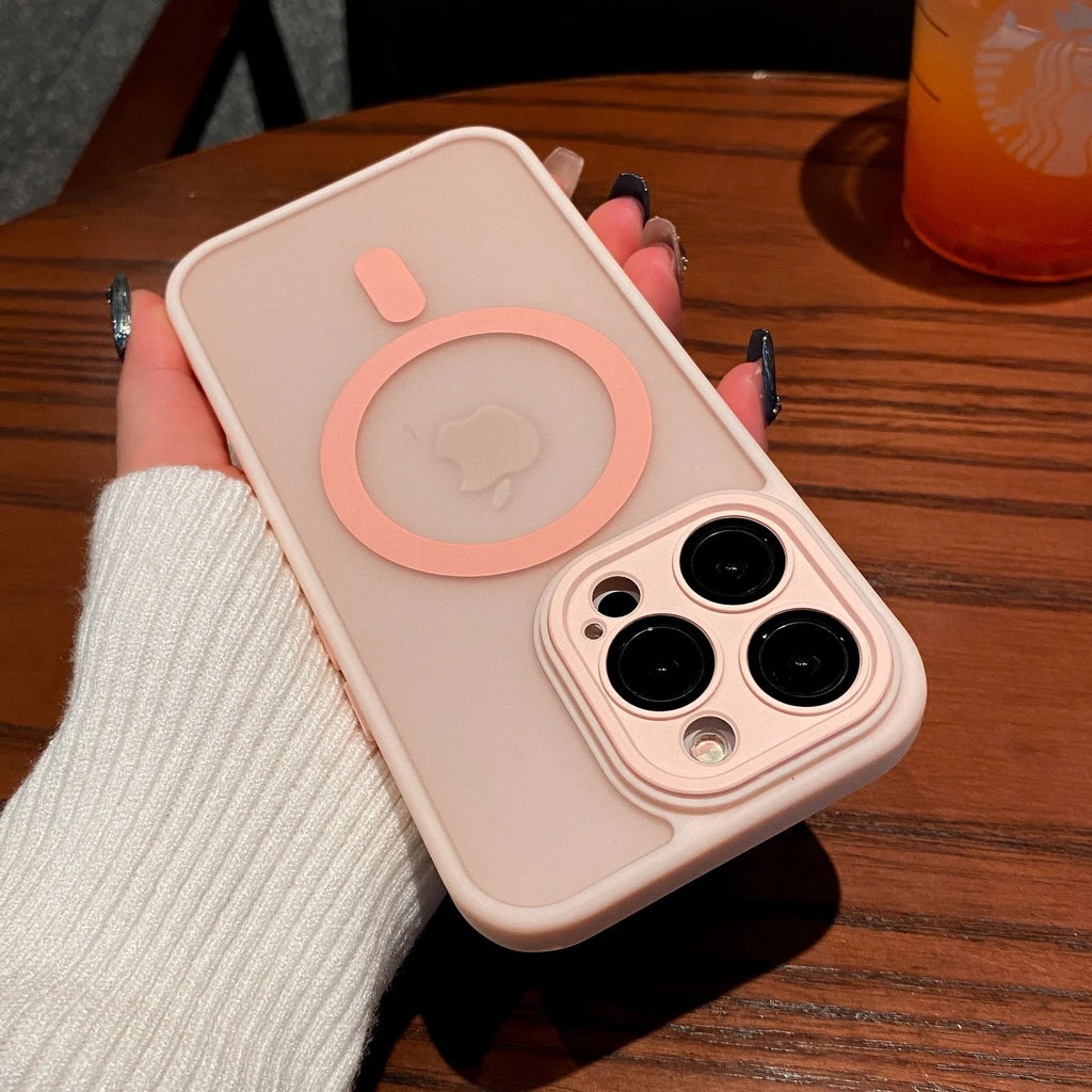 Luxury Matte Shockproof Magnetic Case for iPhone 16 & 15 Series - MagSafe Compatible