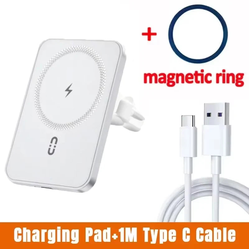 Magnetic Wireless Car Charger with MagSafe - Air Vent Phone Mount for iPhone 15/16/17 Series