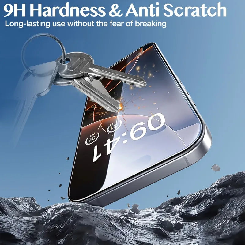 Dust-Free Privacy Tempered Glass Screen Protector for iPhone (17, 16 & 15 Series)