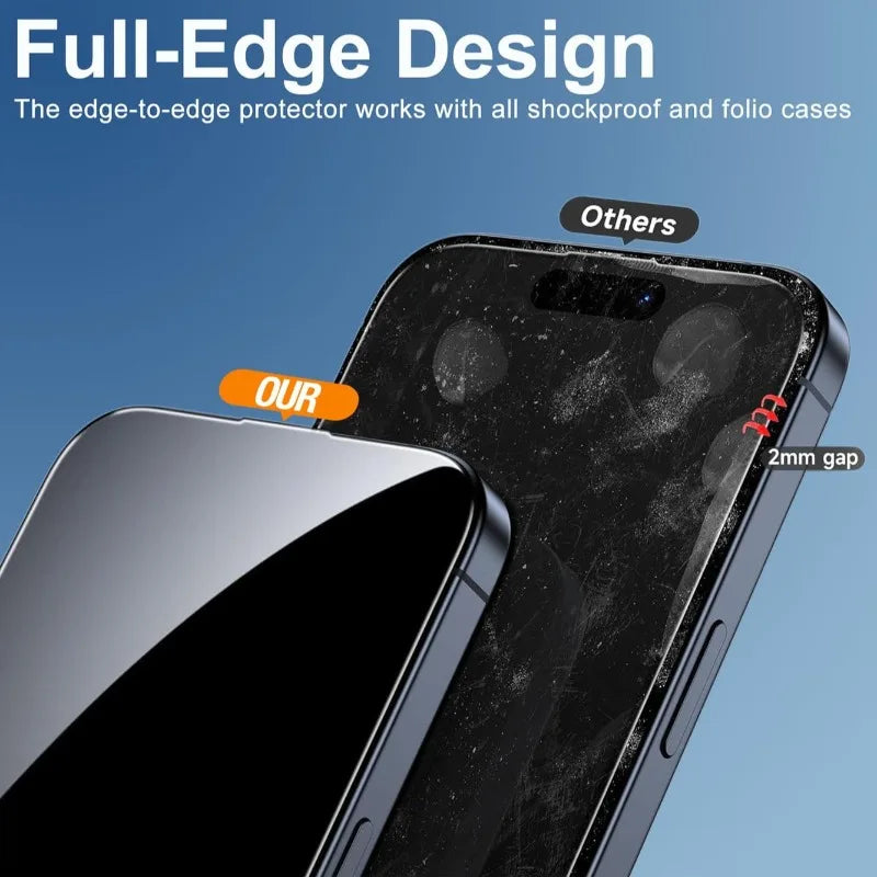Dust-Free Privacy Tempered Glass Screen Protector for iPhone (17, 16 & 15 Series)