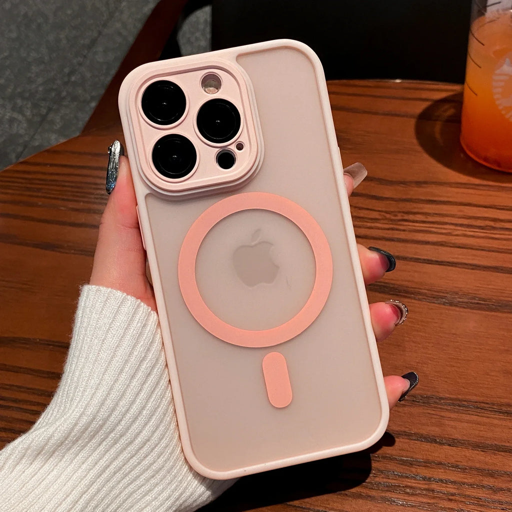 Luxury Matte Shockproof Magnetic Case for iPhone 16 & 15 Series - MagSafe Compatible