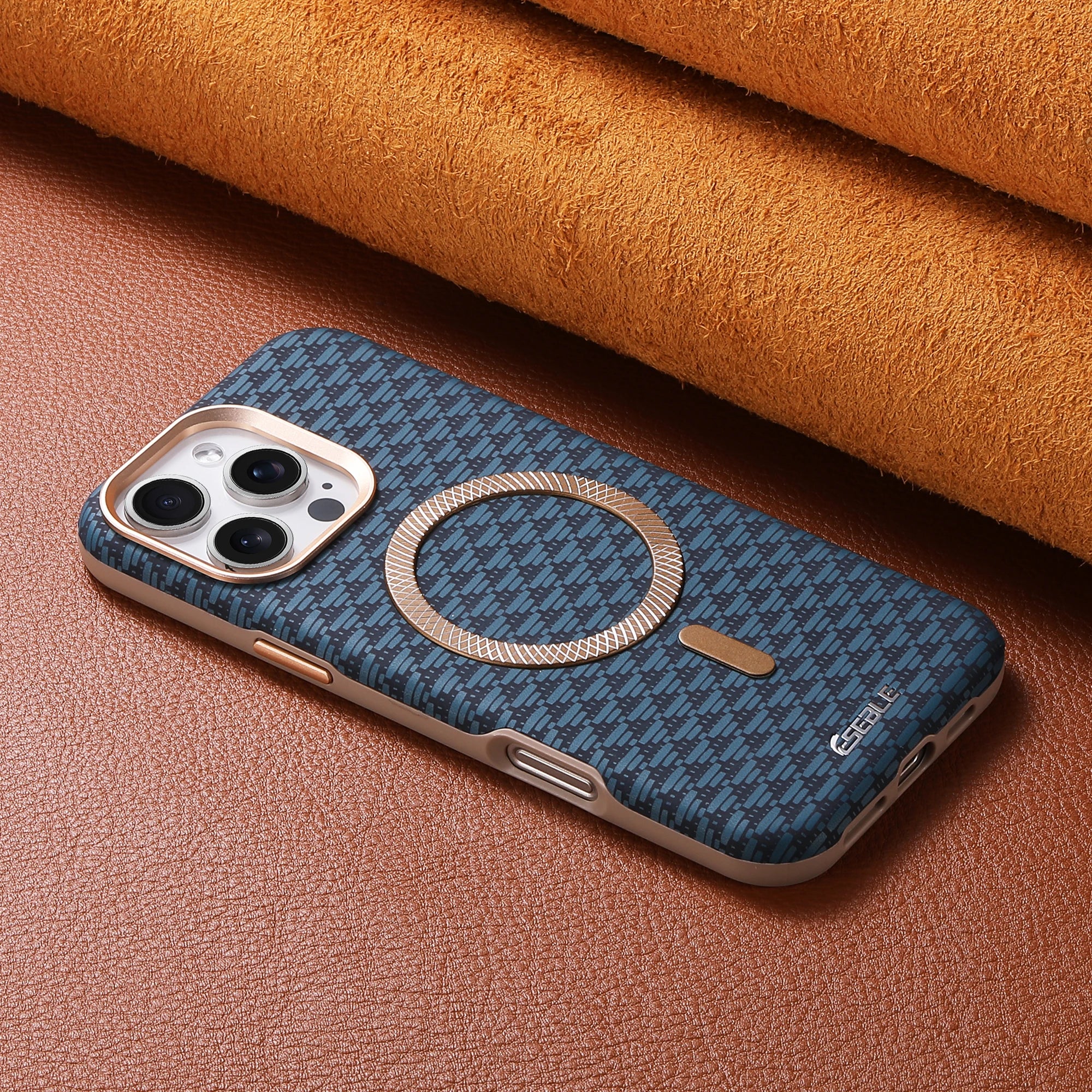 Premium Carbon Fiber Leather MagSafe Case for iPhone 15, 16 & 17 Series