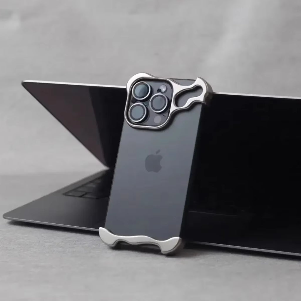 Irregular Metal Bumper Case for iPhone 15, 16 & 17 - Aluminum Shockproof Cover with Lens Protection