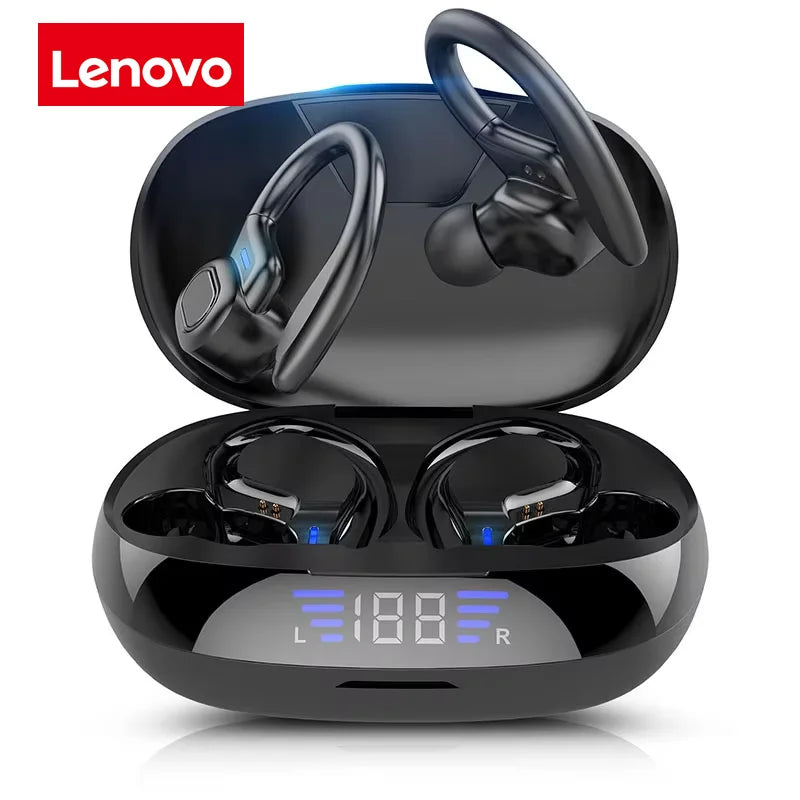 Lenovo Sports Wireless Earhooks Headphones - Bluetooth 5.3 Waterproof Earphones with Noise Reduction