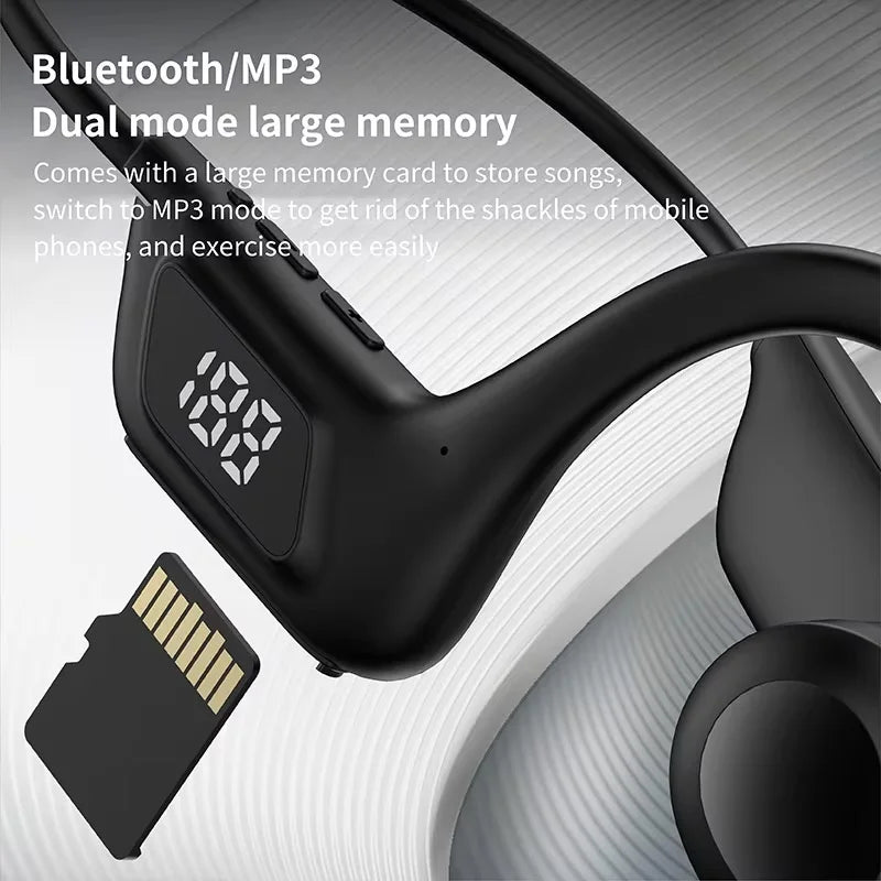X7 Bone Conduction Swimming Headphones - Waterproof Wireless Sports Earbuds with Mic