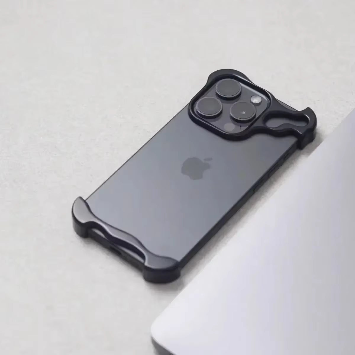 Irregular Metal Bumper Case for iPhone 15, 16 & 17 - Aluminum Shockproof Cover with Lens Protection