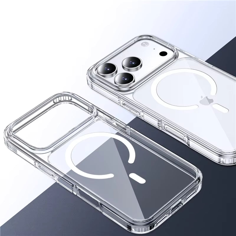 Luxury Clear Magnetic Shockproof Case for iPhone 17 Series (Air/Pro/Pro Max) - Wireless Charging Compatible