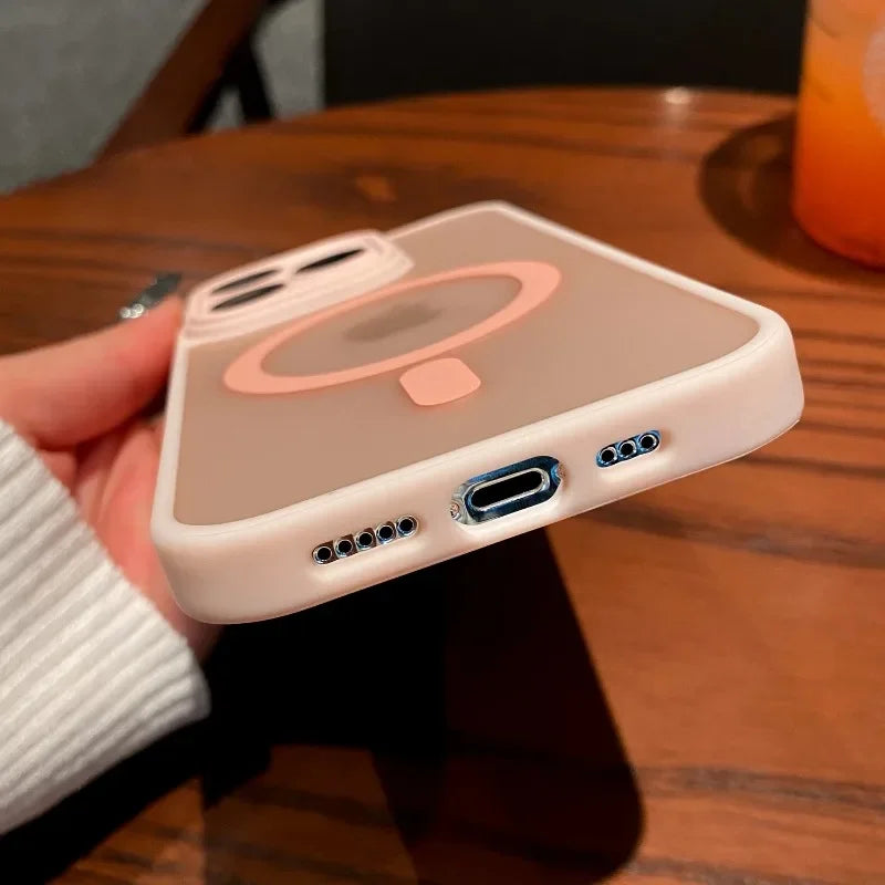 Luxury Matte Shockproof Magnetic Case for iPhone 16 & 15 Series - MagSafe Compatible