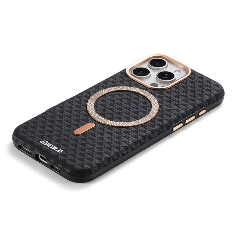 Premium Carbon Fiber Leather MagSafe Case for iPhone 15, 16 & 17 Series